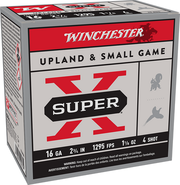 Winchester Ammo Super X Heavy Game Load 16 Gauge 2.75" 1-1/8 oz #4 Shot 25 Rd - Box or Case