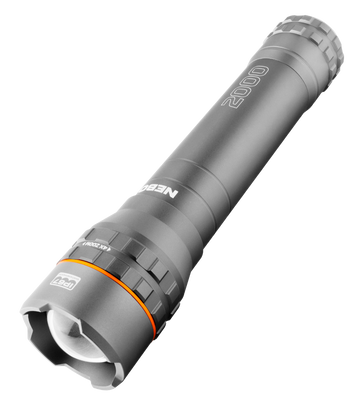 NEBO Newton 2500 LED Flashlight - 9x AA Alkaline Batteries - Black/Gray Aluminum
