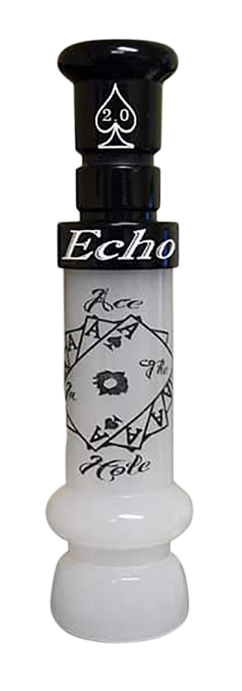 Echo Calls Ace in The Hole Single Reed Mallard Duck Call - Black/Pearl Acrylic