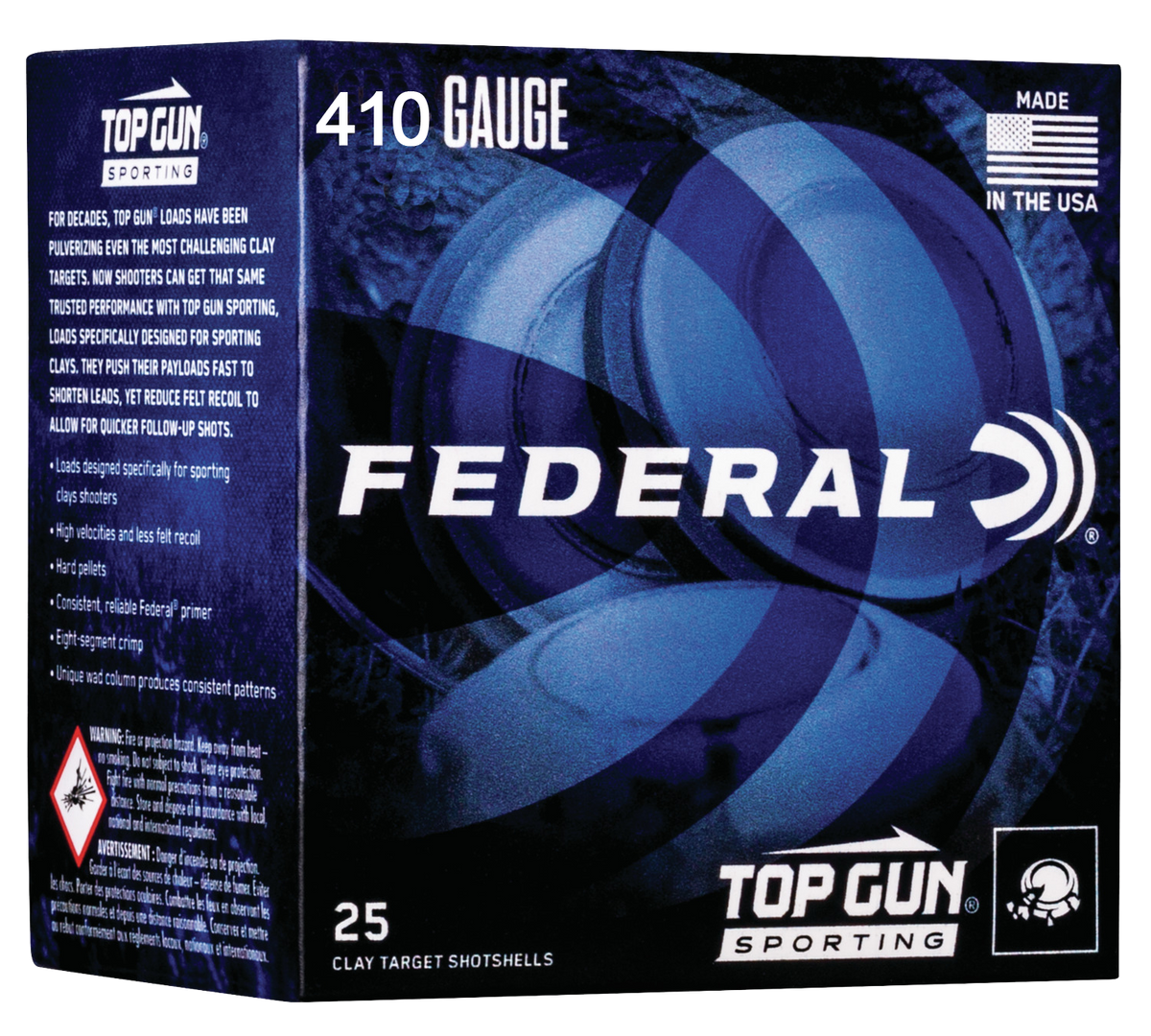 Federal Top Gun 410 Bore 2.5" 1/2 oz #9 Shot 25 Rd - Box or Case