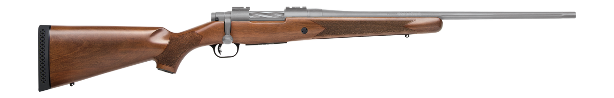 Mossberg Patriot Walnut 350 Legend 22" 4+1 Bolt-Action Rifle - Fluted Barrel, Cerakote Stainless