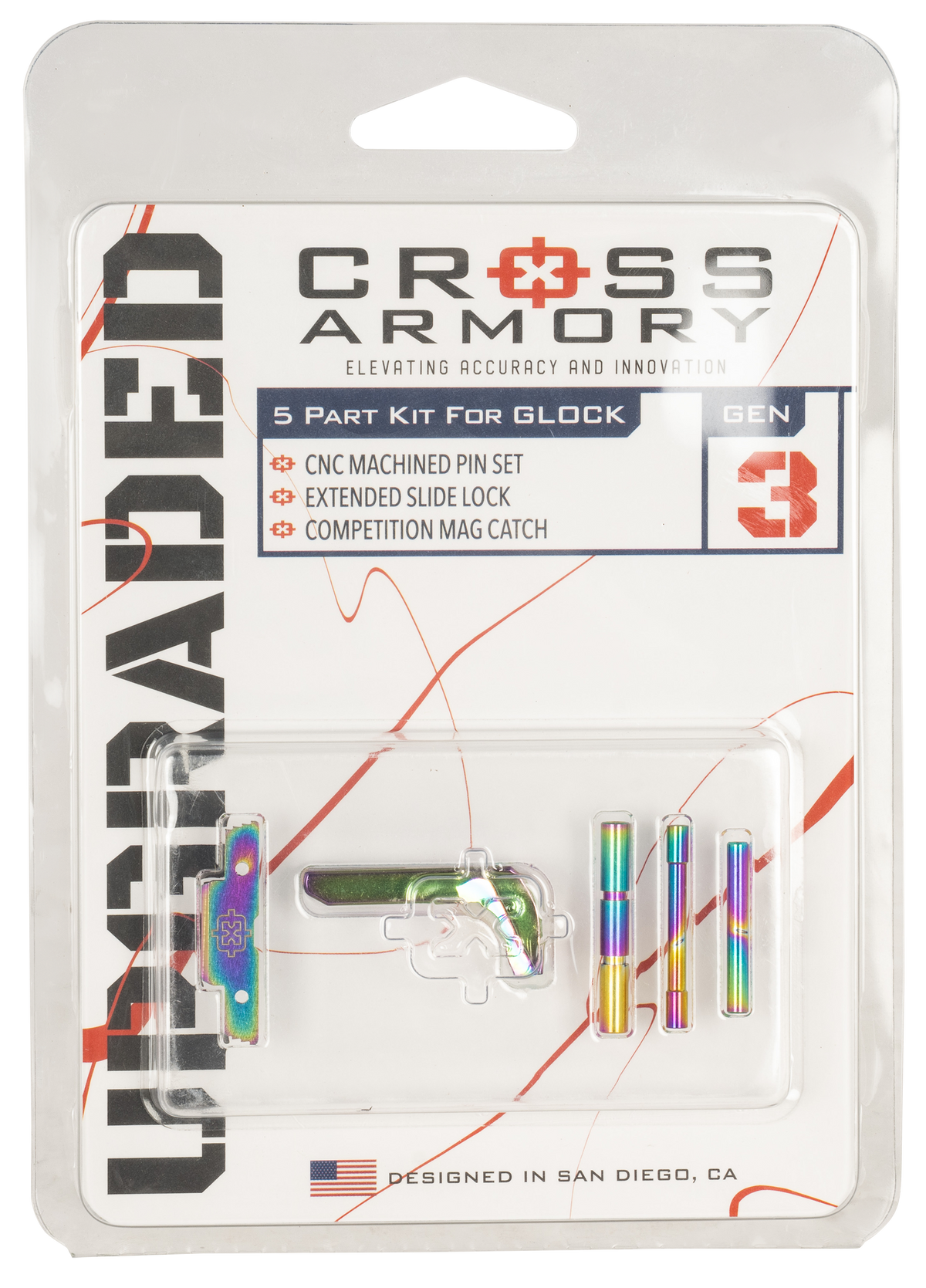 Cross Armory CRGOKRB 3-Piece Upgrade Kit Glock Gen 1-3 / P80 - Rainbow Anodized