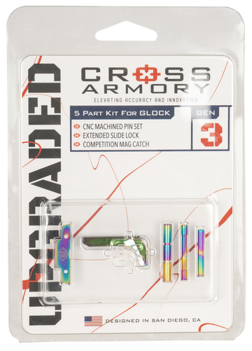 Cross Armory CRGOKRB 3-Piece Upgrade Kit Glock Gen 1-3 / P80 - Rainbow Anodized
