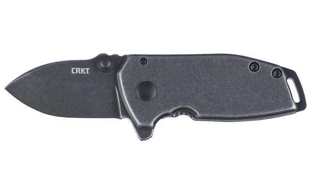 Columbia River Squid Compact 1.75" Folding Drop Point Plain 8Cr13MoV Black Stonewash