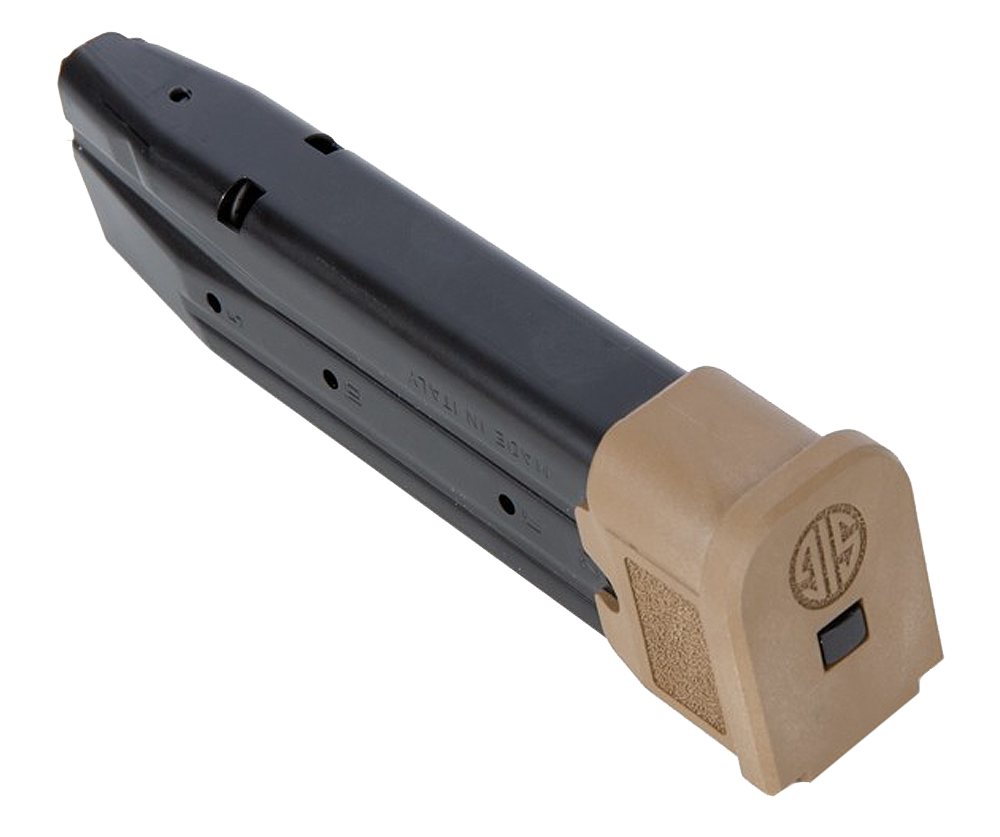 Sig Sauer MAGMODF921COY P320/M17/M18 9mm Luger 21-Rd Extended Pistol Magazine - Black/Coyote Steel