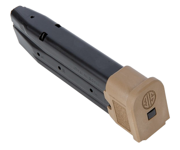 Sig Sauer MAGMODF921COY P320/M17/M18 9mm Luger 21-Rd Extended Pistol Magazine - Black/Coyote Steel