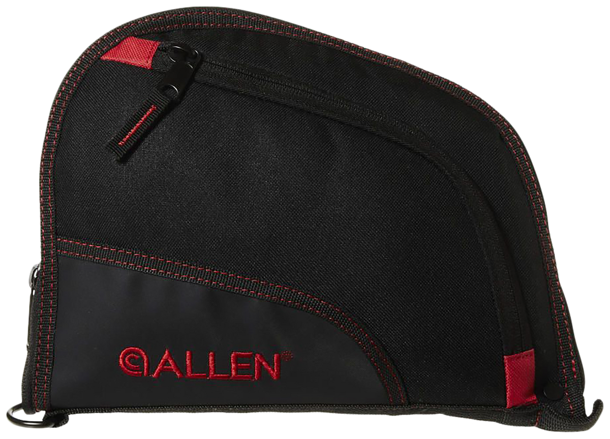 Allen 7738 Auto-Fit Handgun Case 9" Black/Red Endura Foam Padded Lockable Zipper