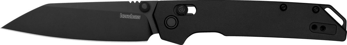 Kershaw Iridium 3.45" Folding Reverse Tanto Plain D2 Black Oxide - Black Aluminum