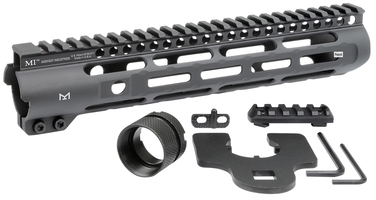 Midwest Industries Slimline AR-15 10.5" M-LOK Free-Float Handguard - Black