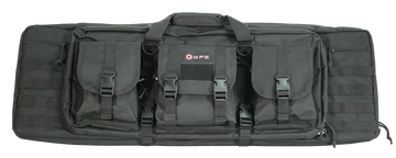 G Outdoors GPS DRC36 Double Rifle Case 36" Black 600D Polyester w/ 2 Padded Pistol Sleeves