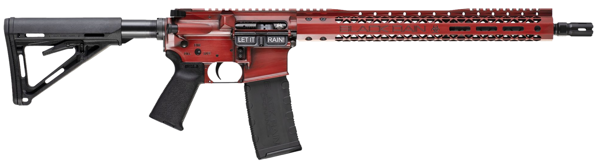 Black Rain Ordnance Spec 15+ We The People 5.56x45mm NATO 16" 30+1 Semi-Auto AR-15 Rifle - Red Battleworn with Deep Engraving