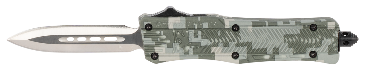 CobraTec Knives CTK-1 Small 2.75" OTF Dagger Plain D2 Steel Winter Digi Camo Aluminum Handle