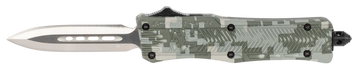 CobraTec Knives CTK-1 Small 2.75" OTF Dagger Plain D2 Steel Winter Digi Camo Aluminum Handle