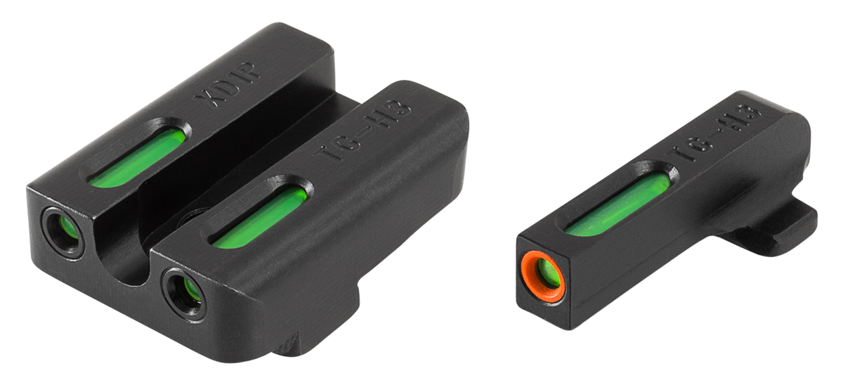 TruGlo TFX Pro Springfield XD-S Handgun Sight Set - Green Tritium/Fiber Optic - Black Nitride