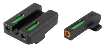TruGlo TFX Pro Springfield XD-S Handgun Sight Set - Green Tritium/Fiber Optic - Black Nitride