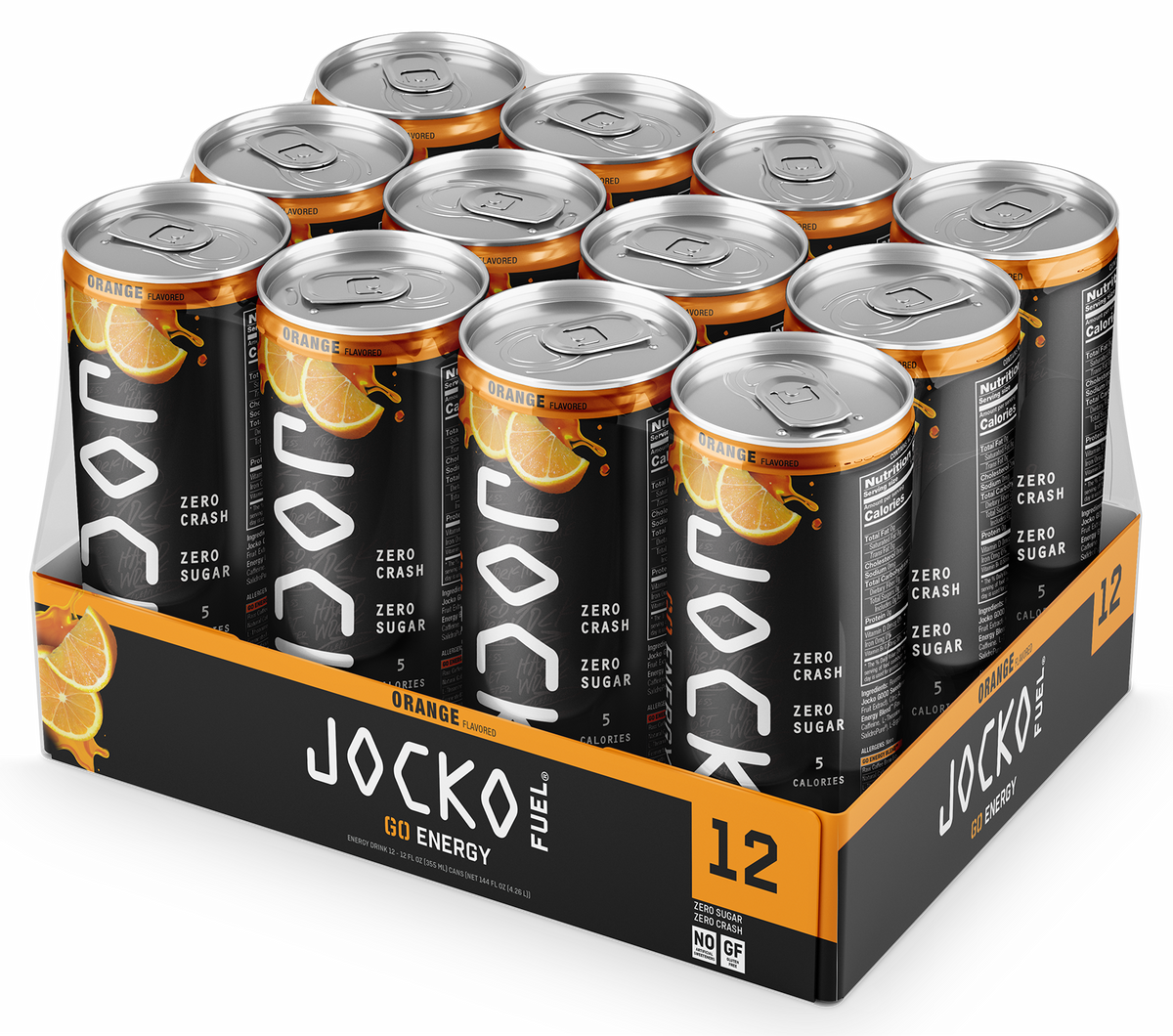 Jocko Fuel GO Orange Energy Drink 12 fl oz Can 12-Pack