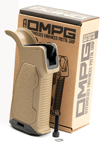 Strike Industries AR Overmolded Enhanced Pistol Grip 15 Degree AR-15/AR-10 Flat Dark Earth Rubber
