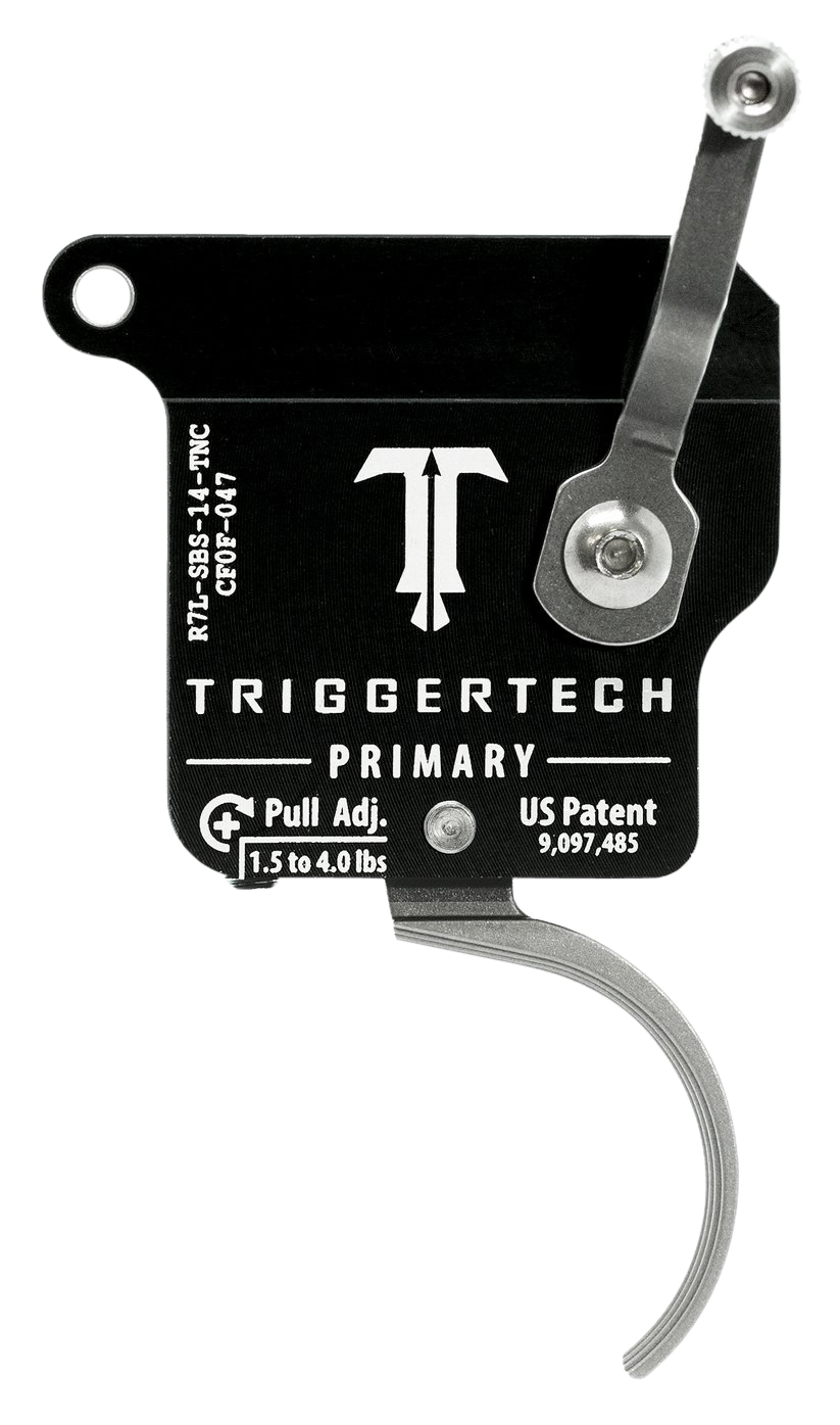 TriggerTech Primary Remington 700 1.5-4 lb Single-Stage Traditional Curved Trigger Without Bolt Release - Left Hand - Stainless