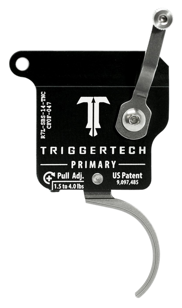 TriggerTech Primary Remington 700 1.5-4 lb Single-Stage Traditional Curved Trigger Without Bolt Release - Left Hand - Stainless