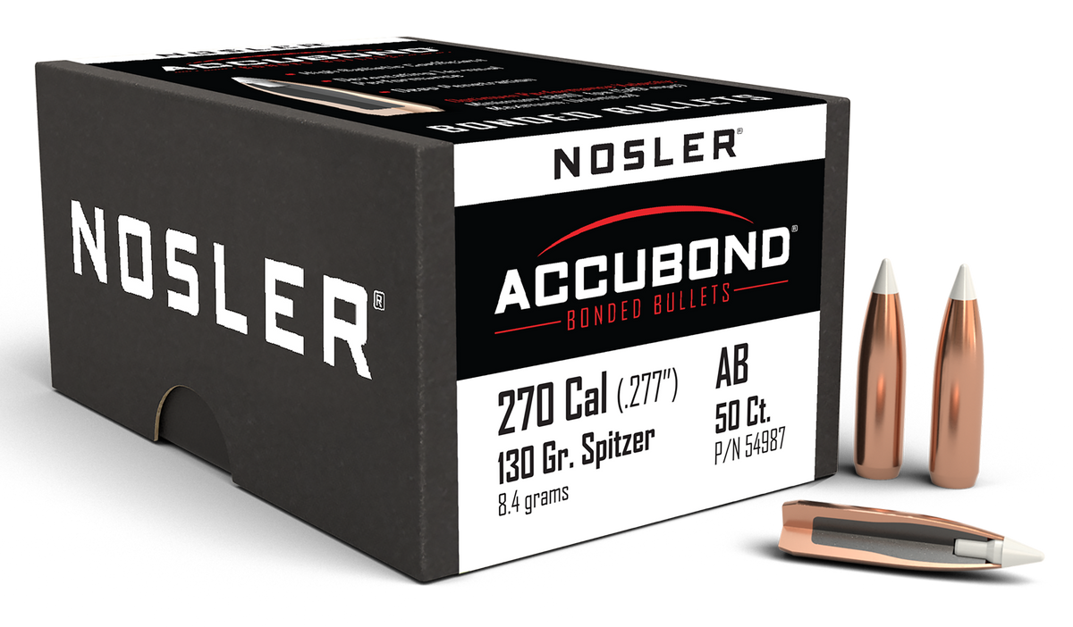 Nosler AccuBond 270 Cal .277 130gr Spitzer Point - 50/Box