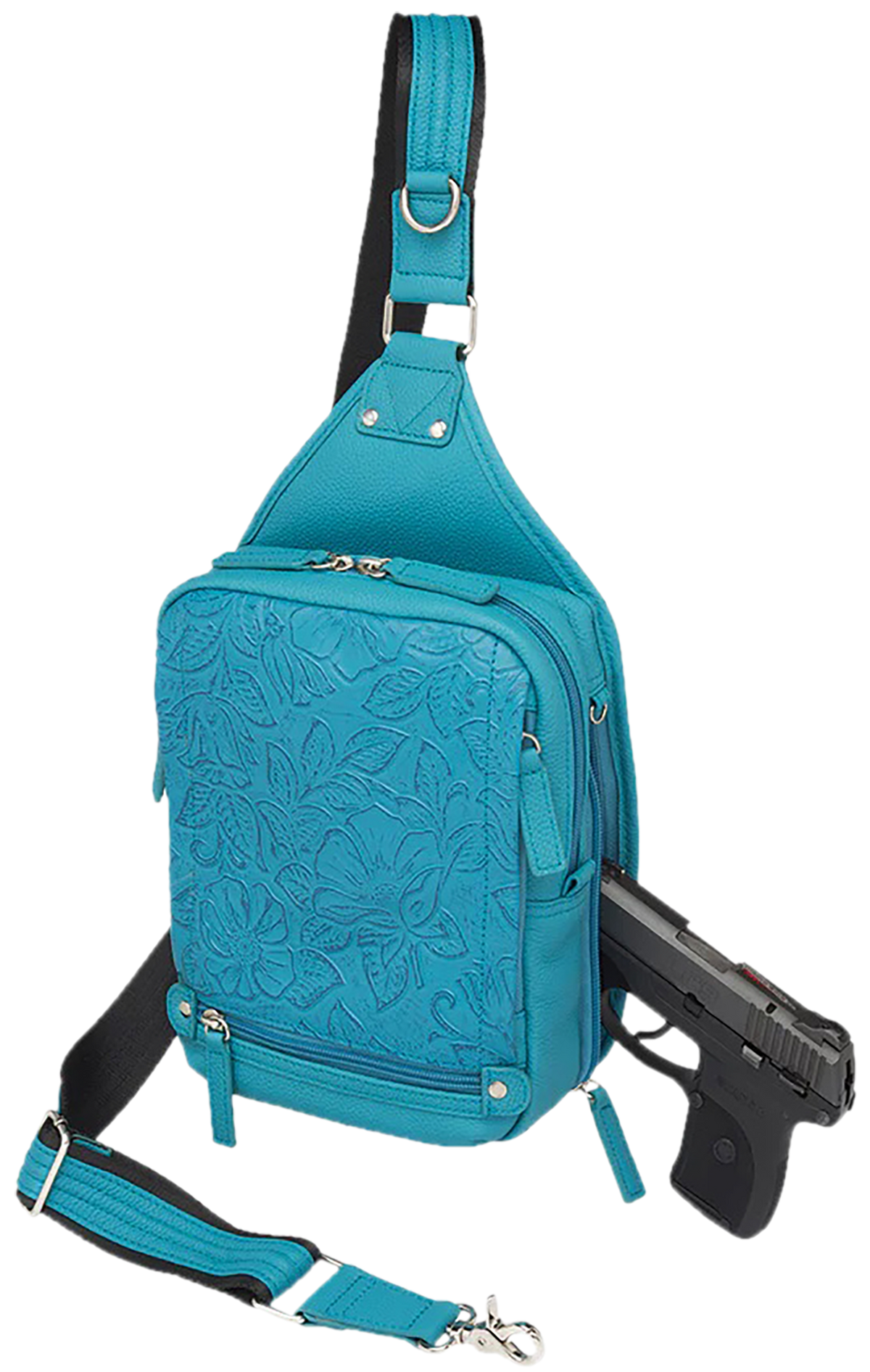 Kingport Industries Gun Tote'n Mamas GTM-110 Mini Sling Cowhide CCW Bag - Turquoise
