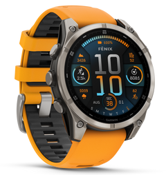 Garmin Fenix 8 47mm AMOLED Sapphire GPS Multisport Smartwatch - Titanium/Orange