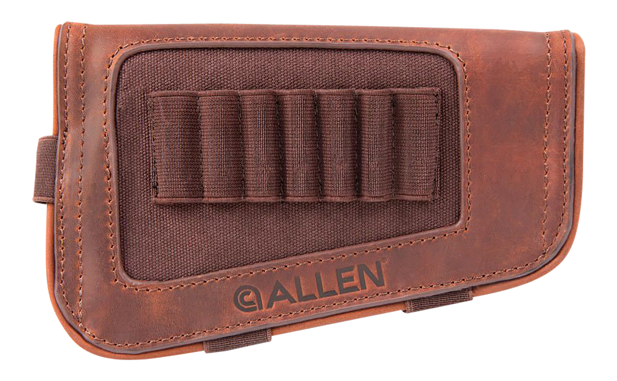 Allen 8517 New Castle Buttstock Cartridge Carrier Brown Leather 7-Rd