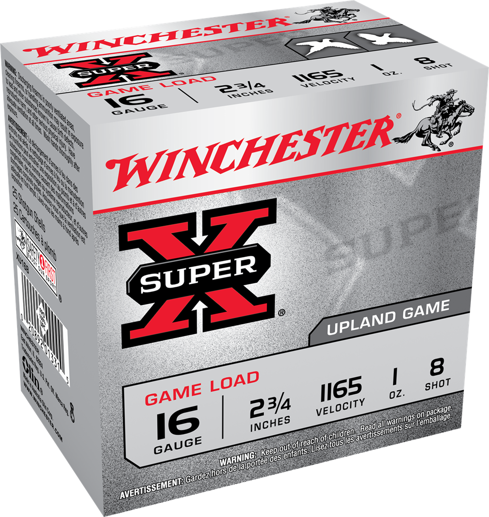 Winchester Ammo Super X Game Load 16 Gauge 2.75" 1 oz #8 Shot 25 Rd - Box or Case