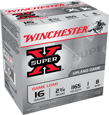 Winchester Ammo Super X Game Load 16 Gauge 2.75" 1 oz #8 Shot 25 Rd - Box or Case