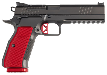 Dan Wesson DWX 9mm Luger 4.95" 10+1 Semi-Auto Pistol - Black DLC / Red Aluminum Grip