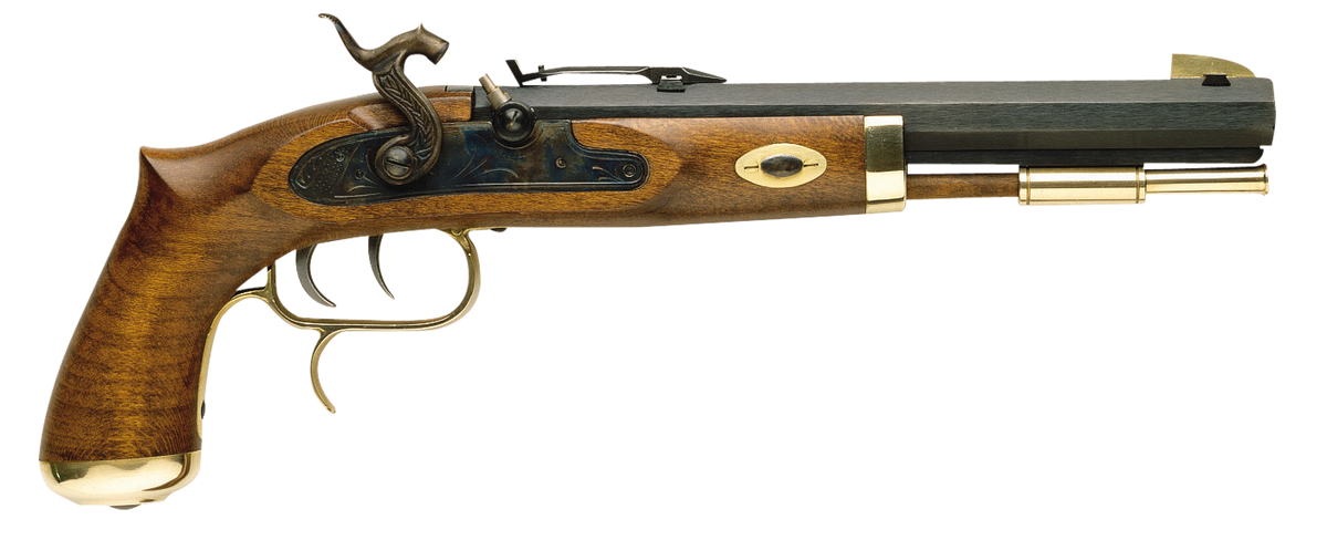 Traditions P1100 Trapper 50 Cal Percussion 9.75" Single Shot Pistol - Blued / Hardwood