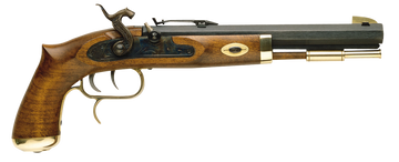 Traditions P1100 Trapper 50 Cal Percussion 9.75" Single Shot Pistol - Blued / Hardwood