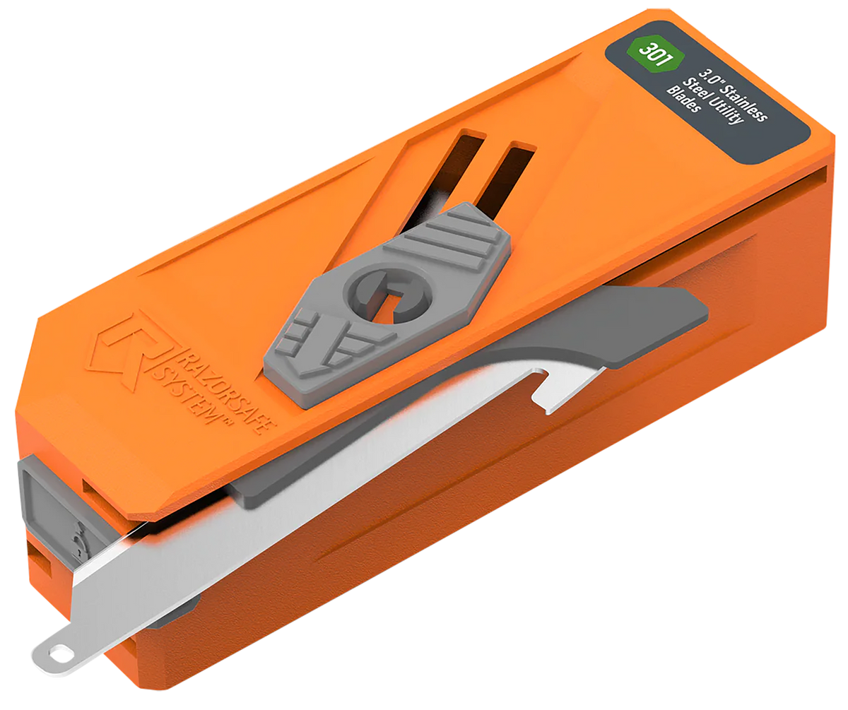 Outdoor Edge RazorSafe 3" Drop Point Blade Dispenser - 12 Pack Blaze Orange