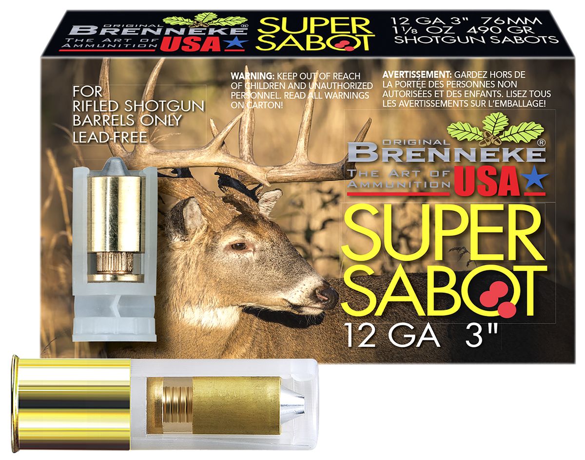 Brenneke SuperSabot 12 Gauge 3" 1 1/8 oz Sabot Slug 5 Rd - Box or Case