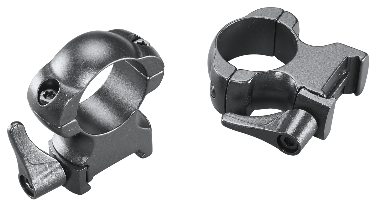 Weaver Mounts Lever Lok 1" Extra High Matte Black Steel Top Mount Scope Rings
