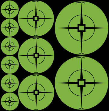 Birchwood Casey Target Spots 1"/2"/3" Self-Adhesive Paper Black/Green Crosshair 60-Pack