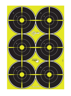 EZ-Aim 15355 Splash Reactive Bullseye Hanging Paper Target 12" x 18" Black/Yellow 8 Pack