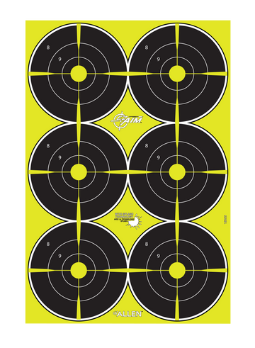 EZ-Aim 15355 Splash Reactive Bullseye Hanging Paper Target 12" x 18" Black/Yellow 8 Pack