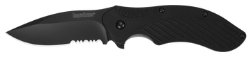 Kershaw Clash 3.10" Folding Drop Point Part Serrated Black Oxide 8Cr13MoV Black GFN