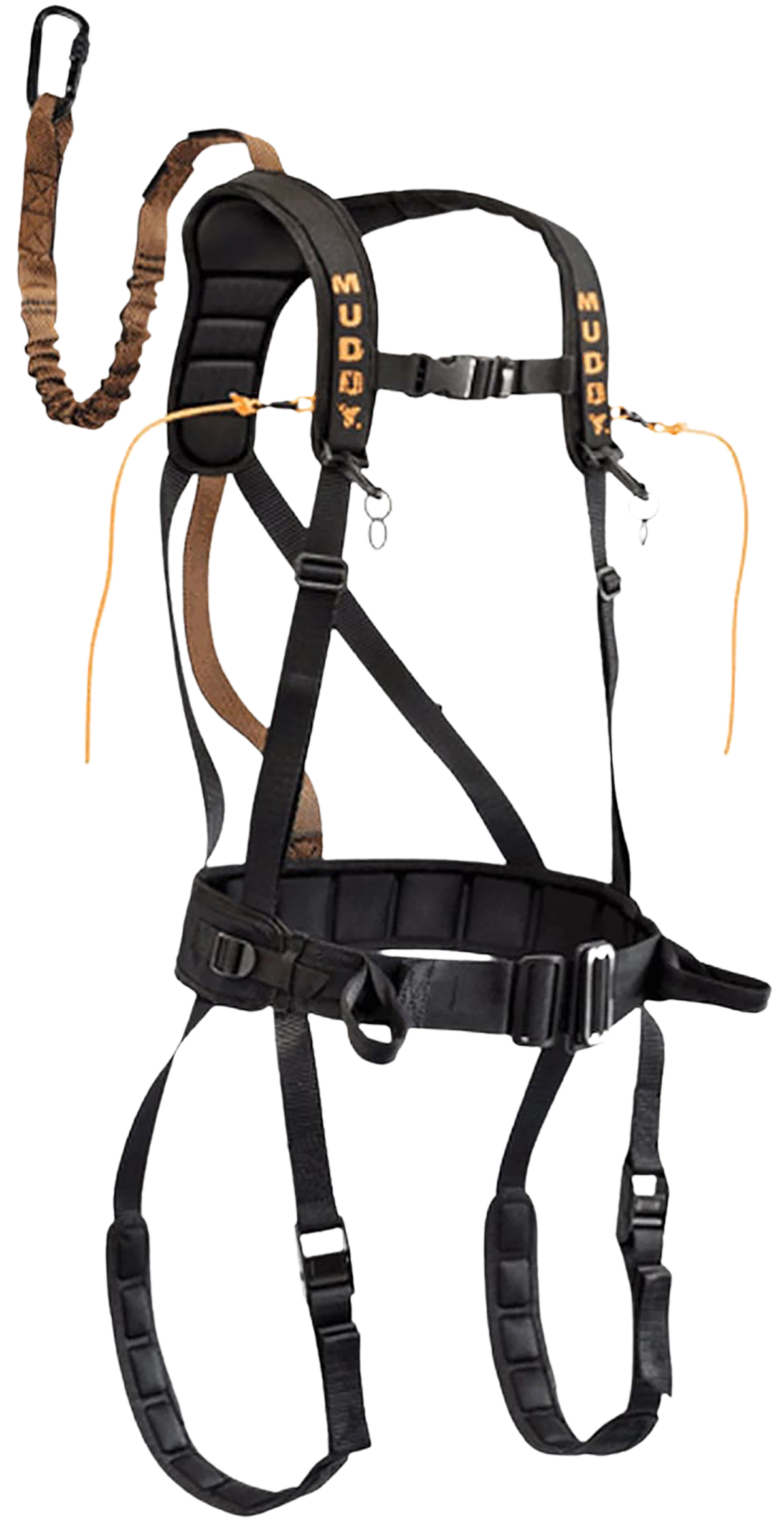 Muddy The Safeguard XL Tree Stand Safety Harness Lightweight Padded Nylon - 44 in Max Waist 300 lb Capacity - Black