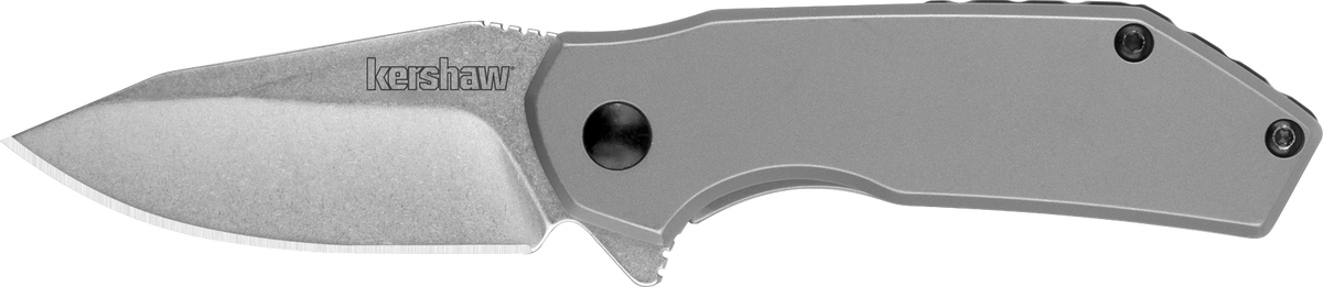 Kershaw Valve 1375 2.25" Folding Drop Point Plain Stonewashed 4Cr14 - Bead Blasted Stainless Steel Handle