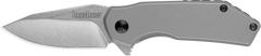 Kershaw Valve 1375 2.25" Folding Drop Point Plain Stonewashed 4Cr14 - Bead Blasted Stainless Steel Handle