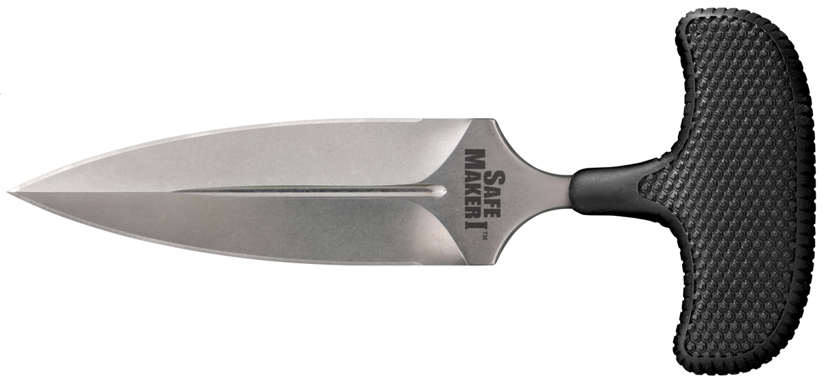 Cold Steel Safe Maker I 4.5" Fixed Spear Point Plain AUS-8A SS Blade Black Kray-Ex Handle - Includes Secure-Ex Sheath