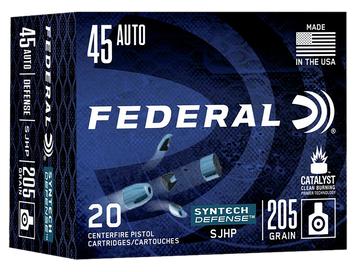 Federal Syntech Defense 45 ACP 205 gr Segmented Jacketed Hollow Point (SJHP) - Box or Case