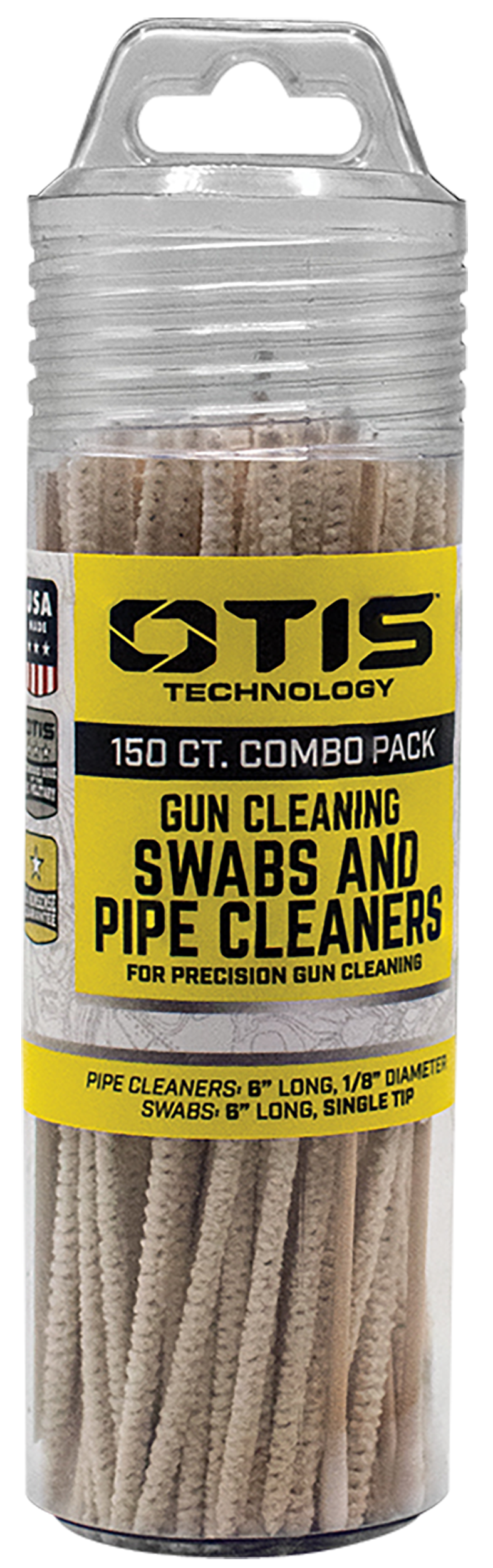 Otis FG241857 Swabs & Pipe Cleaners Combo Pack Cotton/Wood 6" 100 Swabs/50 Pipe Cleaners - Includes Reusable Storage Tube