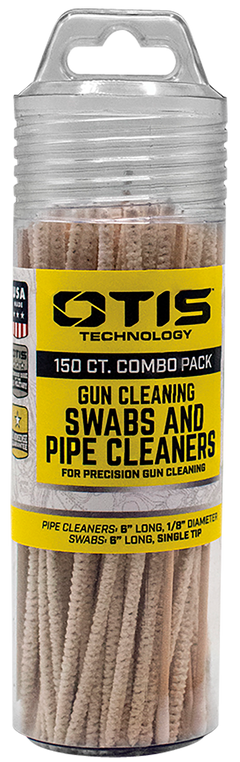 Otis FG241857 Swabs & Pipe Cleaners Combo Pack Cotton/Wood 6" 100 Swabs/50 Pipe Cleaners - Includes Reusable Storage Tube