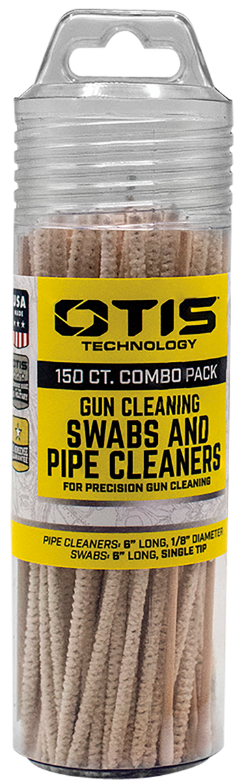 Otis FG241857 Swabs & Pipe Cleaners Combo Pack Cotton/Wood 6" 100 Swabs/50 Pipe Cleaners - Includes Reusable Storage Tube