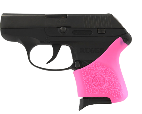 Hogue HandAll Hybrid Grip Sleeve for Ruger LCP - Pink Rubber
