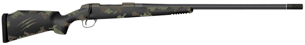 Fierce Firearms Carbon Rage Full Size 300 PRC 24" 3+1 Bolt-Action Rifle - Tungsten Gray Cerakote / Forest Green C3 Stock