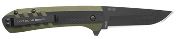 Outdoor Edge Razor VX4 3" Folding Plain 420J2 SS Black/Green G10 Handle